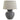 Amalfi Grey Round Table Lamp With Linen Shade (WH) - Wolf & Wilde